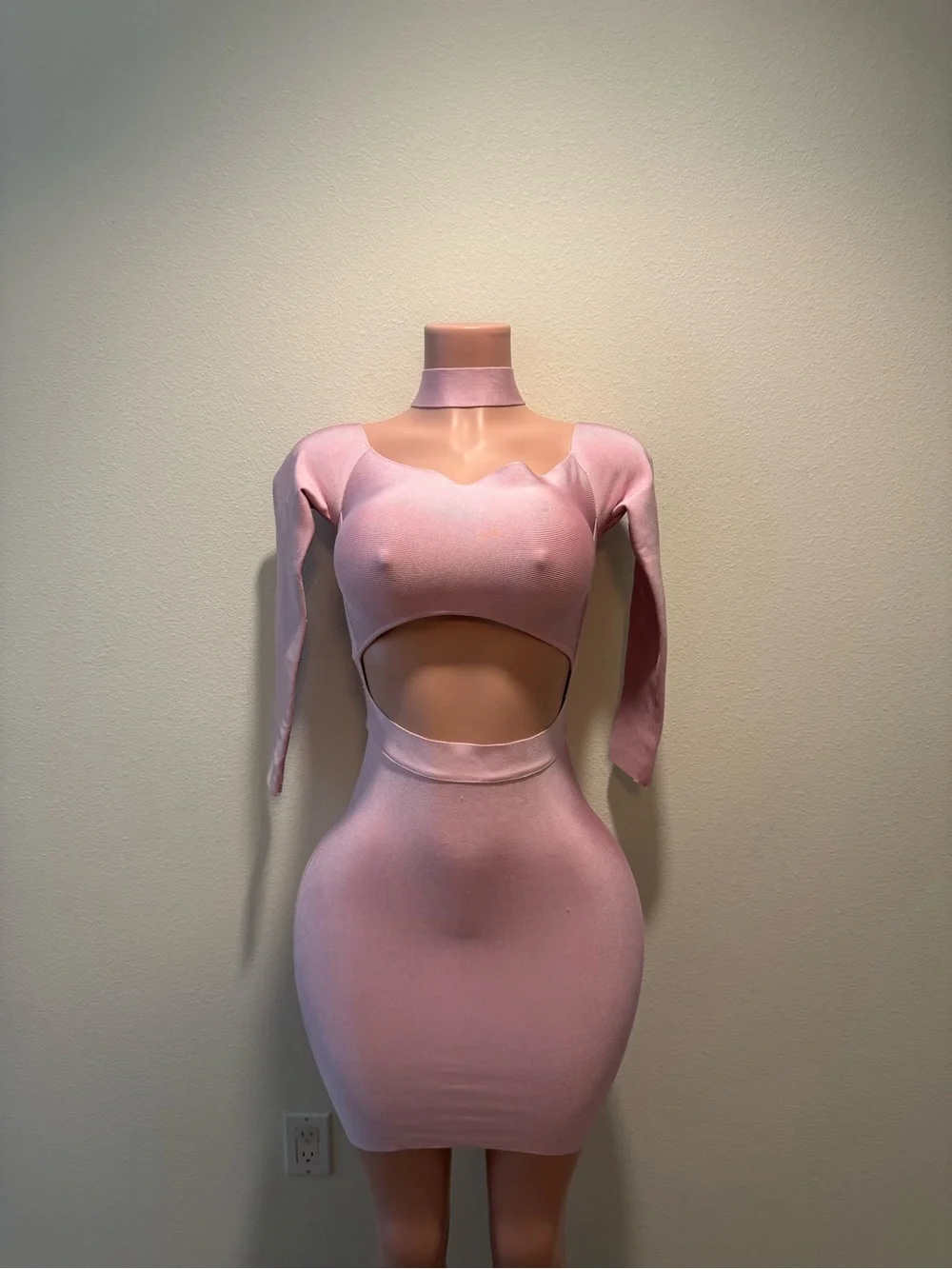 Hot Miami Styles Blush Pink Mini Dress